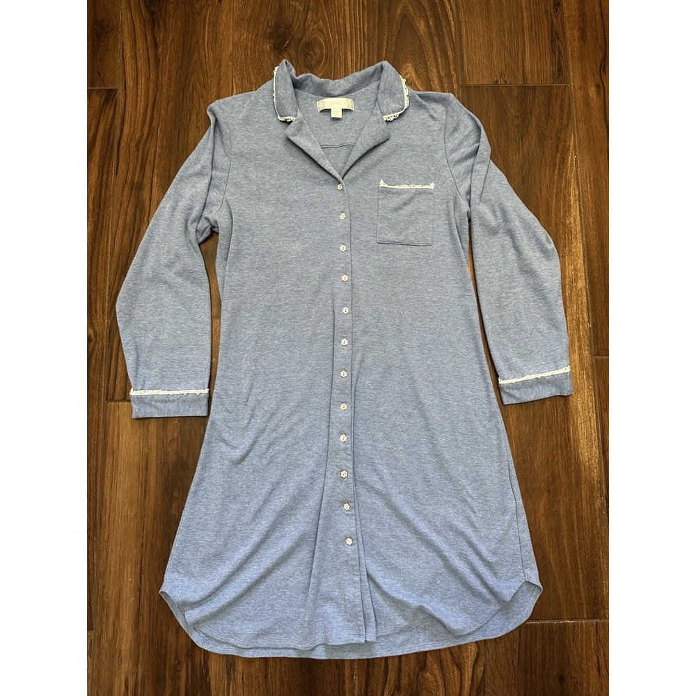 Eileen‎ West Button Up Nightgown Sz Med Pajama Dress Long Sleeve Cottage Core